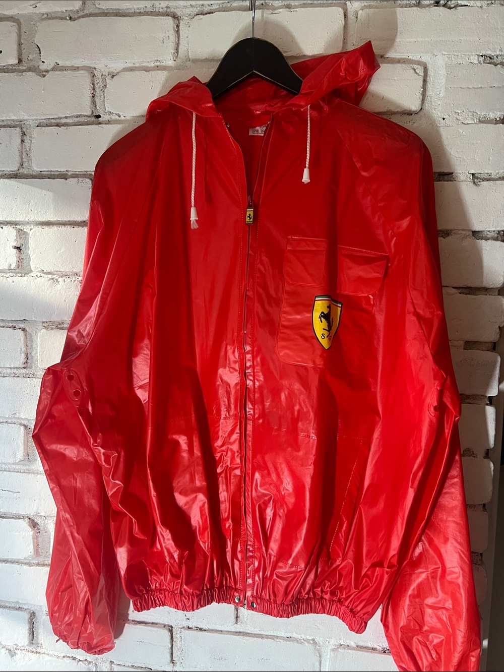 Red Hooded Windbreaker waterproof bomber Jacket - Men